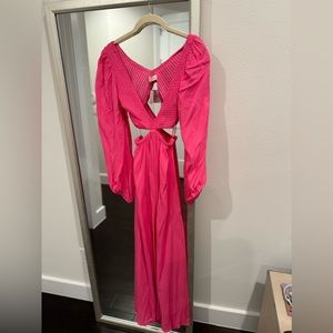 Brand New Cutout Pink Maxi Dress
